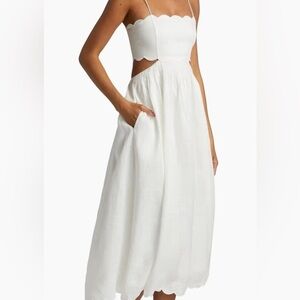 Zimmermann Rhiannon Scallop Midi Sundress